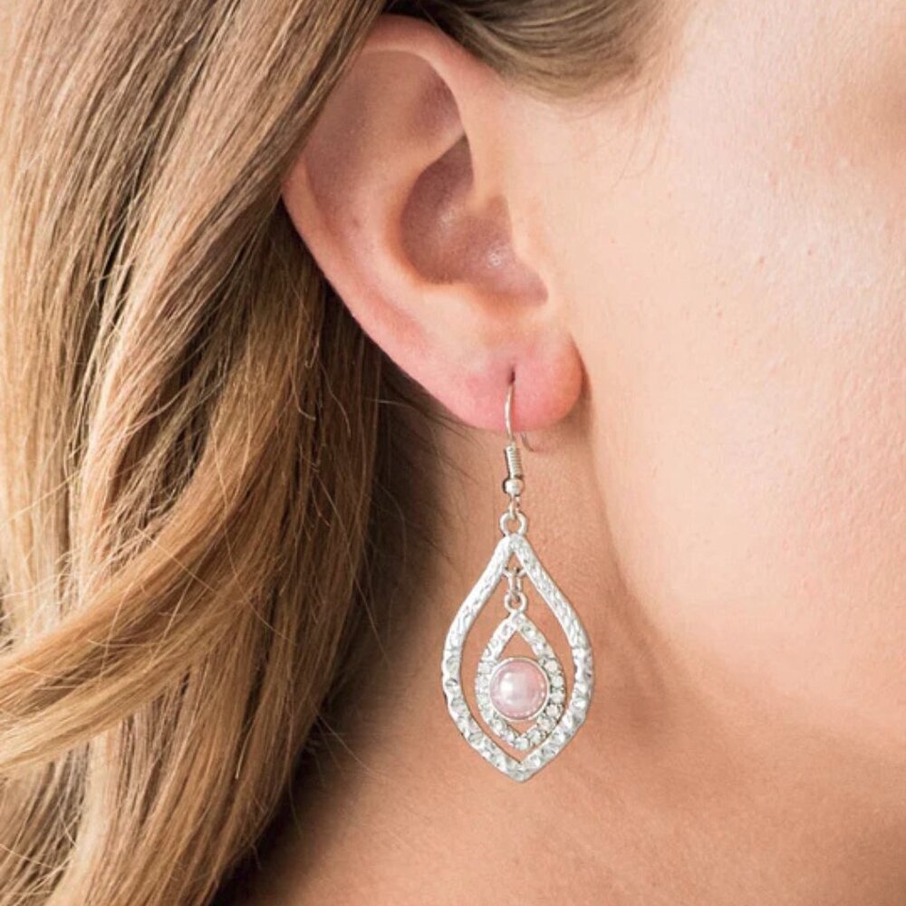 Paparazzi Jewelry Accessories -Breaking Glass Ceilings - Pink Earrings - Vintage